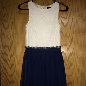 White and blue dress